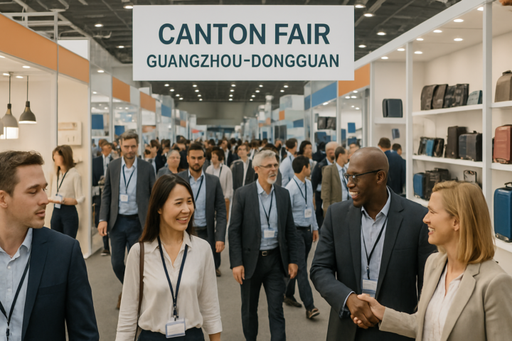 Suasana ramai pameran dagang Canton Fair di Guangzhou-Dongguan dengan para pelaku bisnis dari berbagai negara