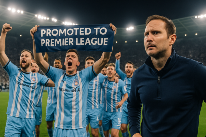 Frank Lampard merayakan promosi Coventry ke Liga Premier di stadion penuh penonton