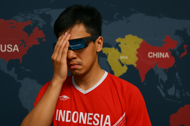 Pemain bulutangkis Indonesia kecewa, kacamata pintar AI Rokid, dan ilustrasi peta dinamika konflik global AS, Iran, dan China