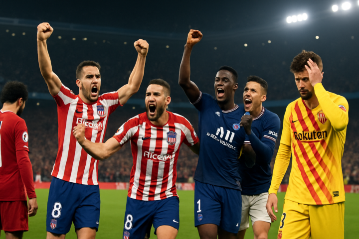 Atletico Madrid dan PSG merayakan lolos ke semifinal Liga Champions 2026, Liverpool dan Barcelona kecewa di stadion penuh penonton