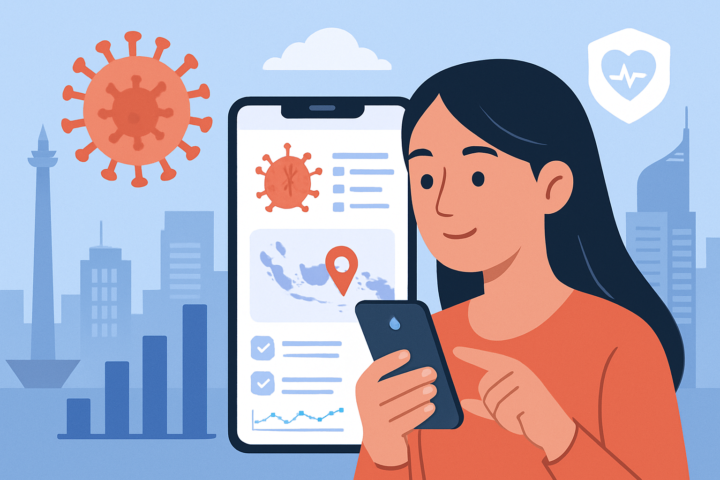 Ilustrasi startup teknologi kesehatan dengan aplikasi pelacakan hantavirus di Jakarta