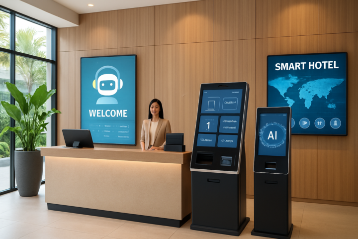 Lobby hotel pintar dengan teknologi digital canggih dari perusahaan Tiongkok di Indonesia