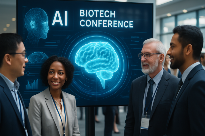 Solusi AI pencitraan otak Neurophet dipamerkan di ajang BIO USA 2026 dengan para profesional bioteknologi berjejaring