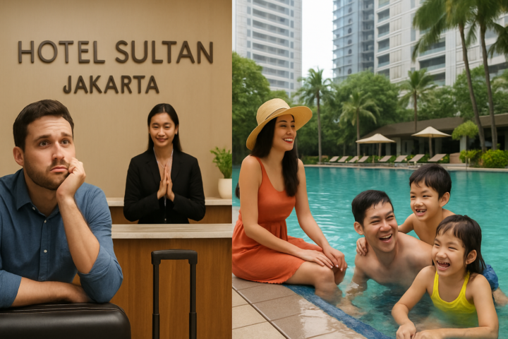Tamu Hotel Sultan sedang menunggu refund dan keluarga menikmati staycation di hotel Jakarta