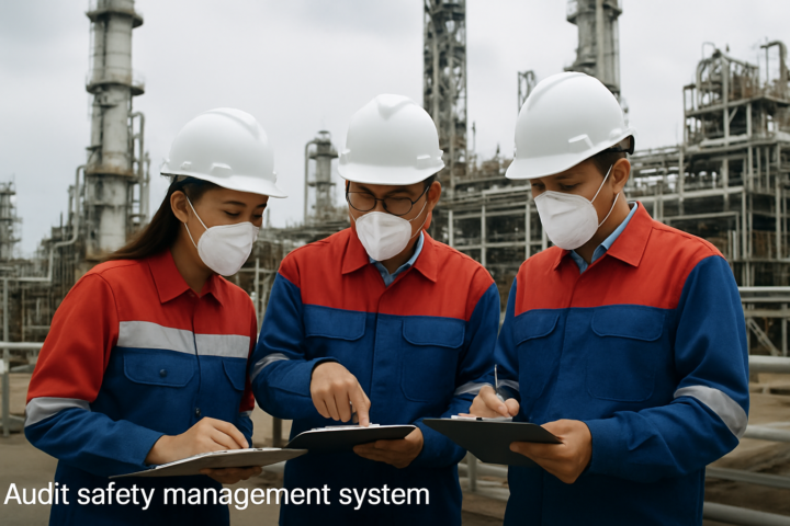 Tim auditor melakukan pemeriksaan sistem manajemen keselamatan di Kilang Plaju Pertamina Patra Niaga