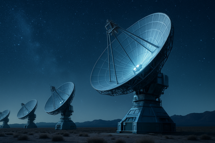 Teleskop radio terkuat di dunia sedang dibangun di Nevada dengan latar langit malam penuh bintang