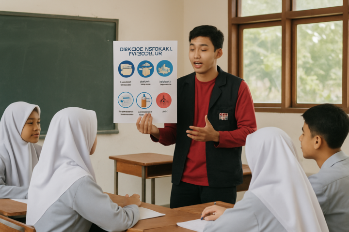 Mahasiswa KKN PK Unhas mengedukasi siswa SMAN 5 Sidrap sebagai Jumantik Muda dengan gerakan PSN 3M Plus