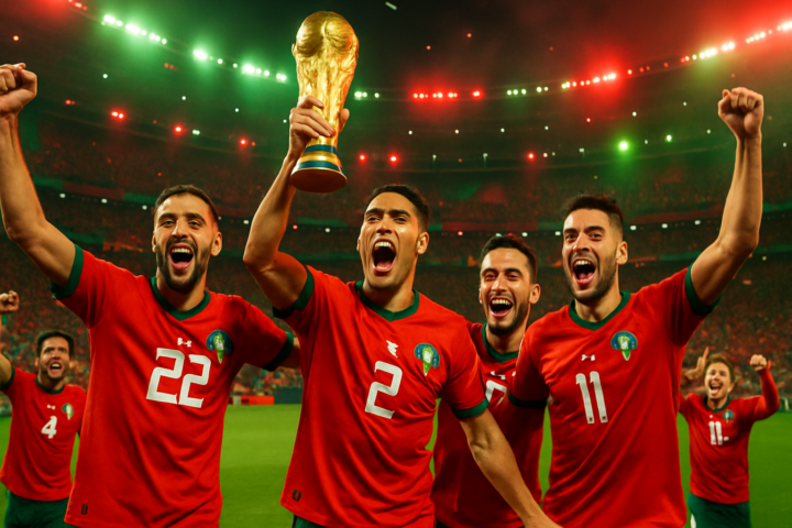 Tim sepak bola Maroko merayakan kemenangan bersejarah di Piala Dunia 2026