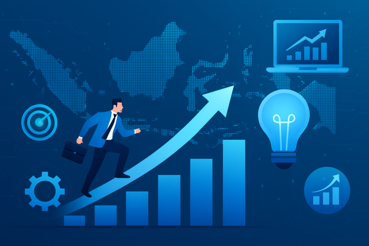 Ilustrasi pertumbuhan dan inovasi startups di Indonesia di era digital