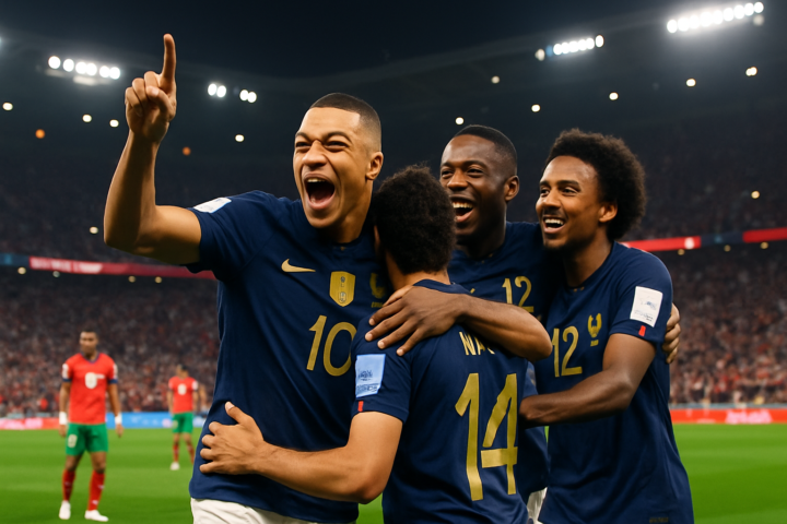 Kylian Mbappé merayakan gol dalam pertandingan Perancis vs Maroko Piala Dunia 2026