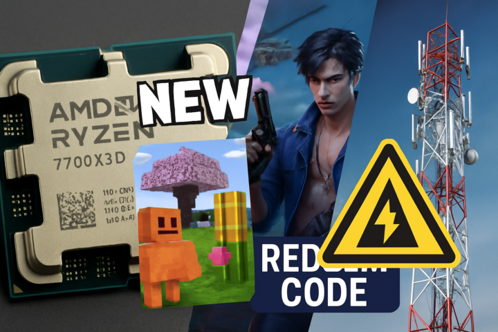 Kolase prosesor AMD Ryzen 7 7700X3D, fitur baru Minecraft, kode redeem Free Fire, dan menara BTS telekomunikasi