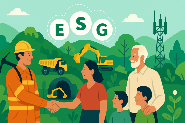 Ilustrasi praktik ESG berkelanjutan di sektor pertambangan oleh PT Merdeka Husada Utama