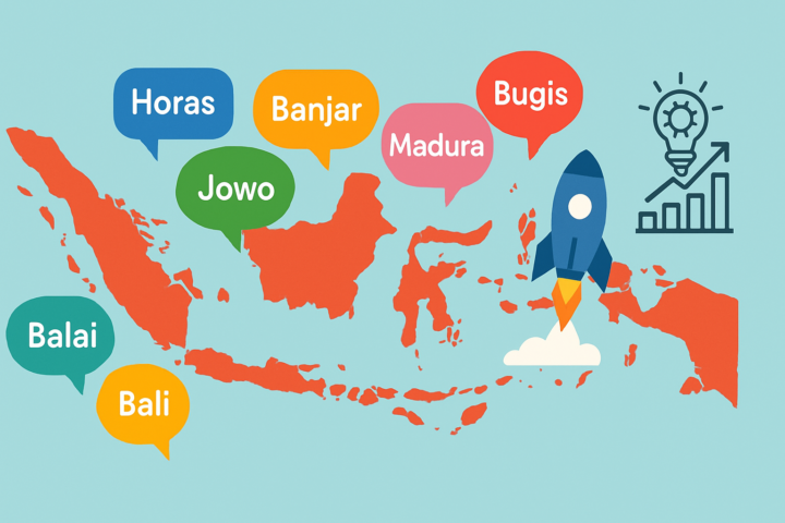Ilustrasi keragaman bahasa di Indonesia terkait startup dan inovasi lokal