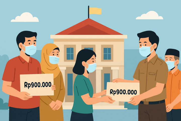 Ilustrasi masyarakat menerima bantuan BLT Kesra Rp900 ribu dari pemerintah bulan Agustus 2026